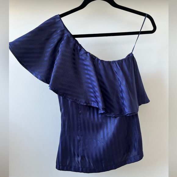 Mango silky navy blouse - Picture 1 of 2